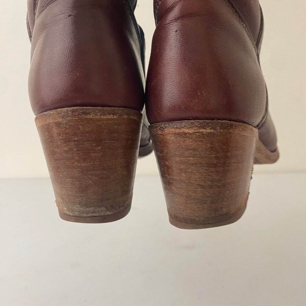 Vintage Dexter Pull On Tall Boots Shoes Brown - Picture 7 of 9